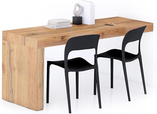 Mobili Fiver, Evolution Desk 70.9 x 23.6 in, Rustic Oak with One Leg, Made in Italy