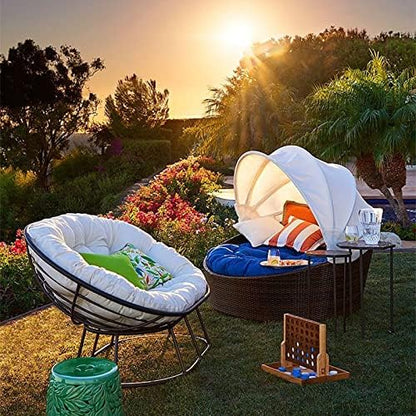 Lifup Water Resistant Papasan Chair Cushion White Round 31"