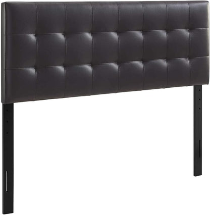 Modway Lily Tufted Faux Leather Upholstered Full Headboard in Brown