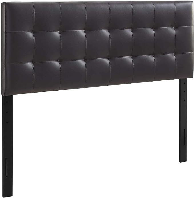 Modway Lily Tufted Faux Leather Upholstered King Headboard in Brown