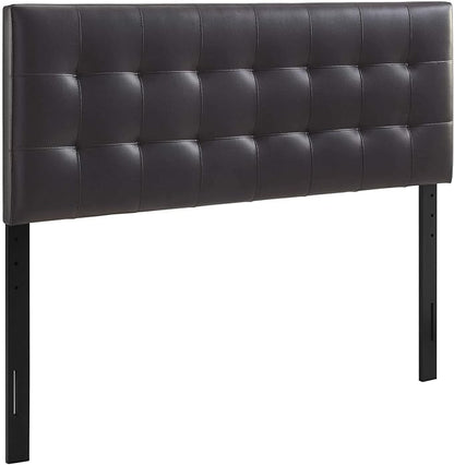 Modway Lily Tufted Faux Leather Upholstered King Headboard in Brown