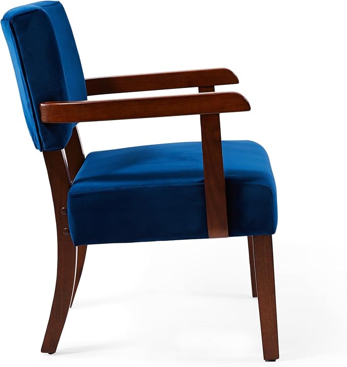 FAGAGA Accent Chair Set of 2 with Table, Living Room Chairs with Velvet Soft Seat & Armrests for Living Room Bedroom Reading Room Waiting Room (Velvet Navy)