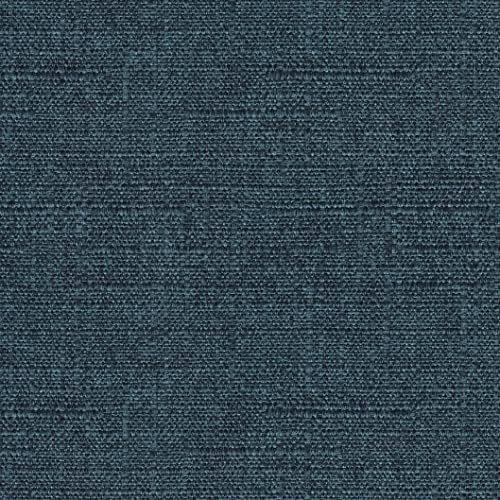 HomePop by Kinfine Fabric Upholstered Round Storage Ottoman - Velvet Button Tufted Ottoman with Removable Lid, Indigo Blue Woven
