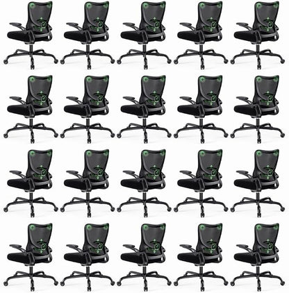 Marsail Ergonomic Office Chair Desk Chair with 3D PU Armrests and Adjustable Lumbar Support Breathable Mesh Chair Executive Rolling Swivel Comfy Task Chair for Home Office Gaming，Pack of 20
