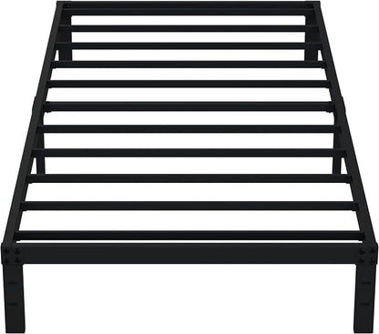 EMODA 10 Inch Twin Bed Frames No Box Spring Needed, Heavy Duty Metal Twin Platform Bed Frame, Noise Free, Easy Assembly, Black