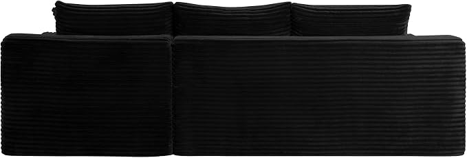 106-Inch Oversized U-Shaped Right Facing Corner Compressed Sofa Modular Boneless Cloud Sectional Sofa Floor Foam Couch W/Chaise & Ottoman, Corduroy Corner Boneless Cloud Couch