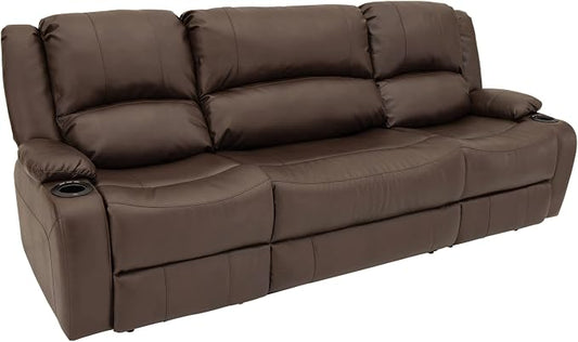 RecPro Charles 94" RV Wall Hugger Reclining Sofa | Chestnut