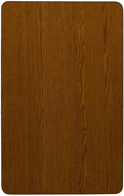 Flash Furniture Wren 30"W x 72"L Rectangular Oak HP Laminate Activity Table - Standard Height Adjustable Legs