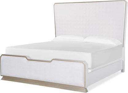 First of a Kind Dior Two Tone Luxury 4 Piece King Bedroom Set with Upholstered Tufted Headboard Modern Glam Design Coordinated Furniture Collection