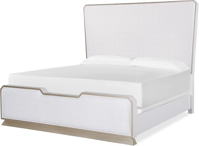 First of a Kind Dior Two Tone Luxury 5 Piece King Bedroom Set with Upholstered Tufted Headboard Modern Glam Design Coordinated Furniture Collection