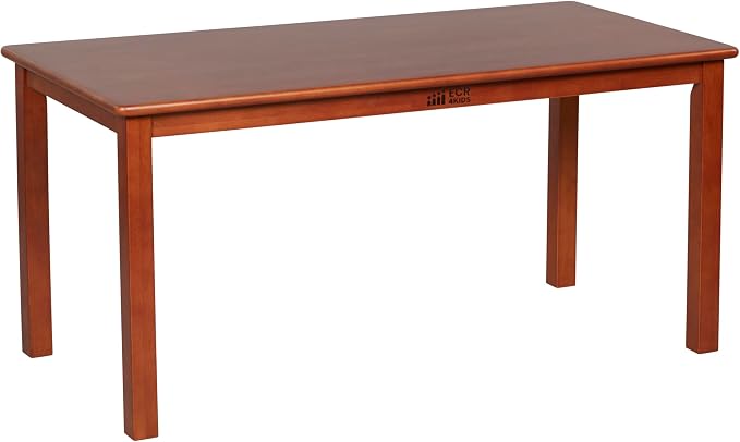 ECR4Kids 24in x 48in Rectangular Hardwood Table with 22in Legs, Kids Furniture, Dark Walnut