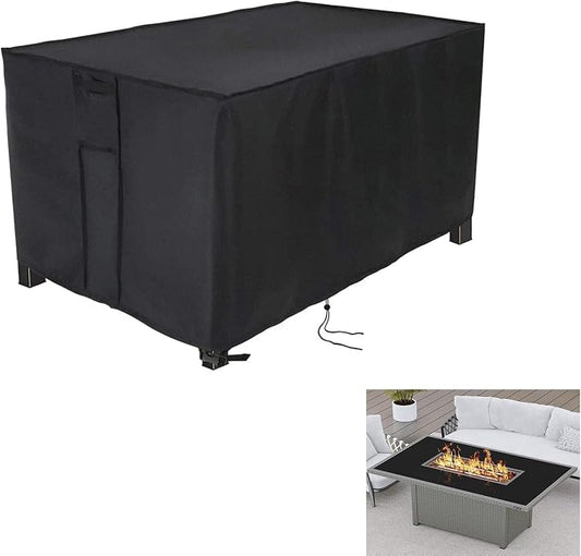 Fire Pit Cover Rectangular 52 Inch,Propane Gas Fire Pit Table Cover,Outdoor Waterproof Firepit Table Cover - 52 x 32 x 26 Inch