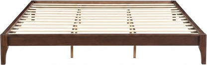 Merax King Size Solid Dry Bamboo Wood Platform Bed | Mid-Century Modern Bed Frame with Wood Slat Support, No Box Spring Needed, Easy Tool-Free Assembly, Chocolate