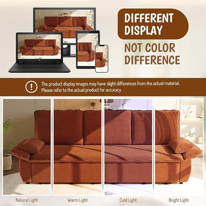 ERYE King Foldable Sleeper Sofa,Oversized 3-in-1 Convertible Pull Out Sleeper Sofabed W/Pillow Armrests,3 Seat Couch Space Saving Sleeper Sofa Bed for Living Room Bedroom
