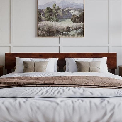 AFI, Orlando King Adjustable Modern Solid Wood Panel Headboard, Walnut