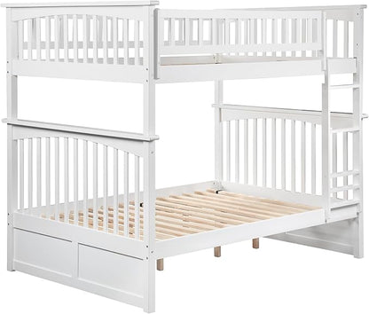 AFI, Columbia Ladder Bunk Bed Full Over Full, White