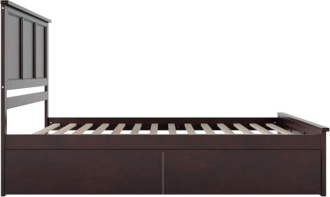 AFI, Madison King Solid Wood Platform Bed with Matching Footboard & Storage Drawers, Espresso
