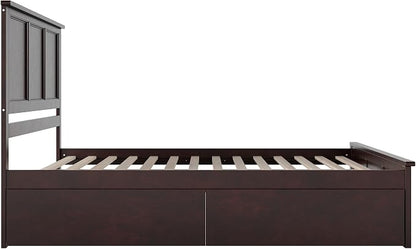 AFI, Madison King Solid Wood Platform Bed with Matching Footboard & Storage Drawers, Espresso
