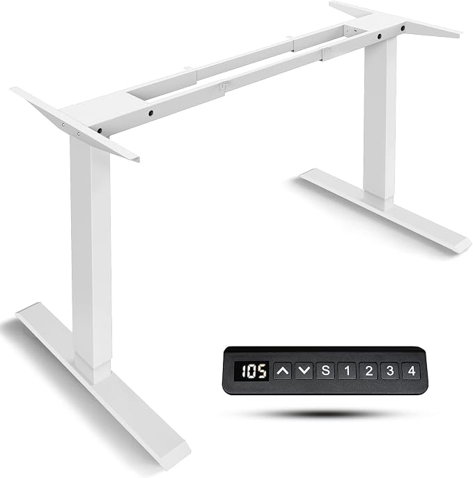 Dual Motor Electric Standing Desk Frame- Heavy Duty Height Adjustable Desk Legs, Sit to Stand Up Desk Base, 4 Memory Settings Controller for Adjustable Desktop Sizes, Over 300 lbs Load Capacity