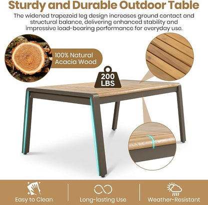 6-Piece Outdoor Patio Furniture Set, Steel Frame Sofa Set with 3-Seat Couch, 2 Armchairs, 2 Ottomans Coffee Table, Cushioned Seating for Backyard, Garden, Poolside, Brown Cushion