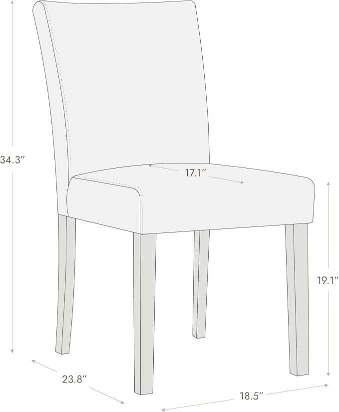Watson & Whitely Modern Upholstered Dining Chairs, Faux Leather, Brown | Solid Wood Legs, Padded Seat, Low Back, Armless Kitchen Chairs for Dining Room, Restaurant, Set of 2