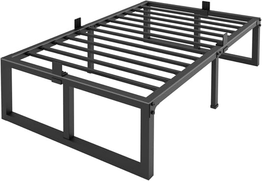 Yitong Angel Twin XL Size Bed Frame, 18 Inch Heavy Duty Support 3500 lbs Metal Platform, No Box Spring Needed/Noise Free/Non-Slip/Steel Slat Support/Easy Assembly