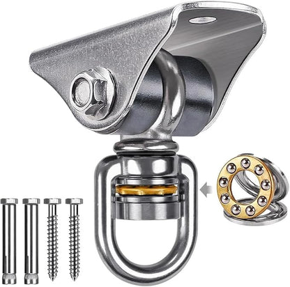 BeneLabel Silent Swing Hanger with Bearing Stainless Steel Hanging Chair Mount 1000 LB Capacity Swing Mount 360°Swivel Hook for Hammock Chairs, Porch Swings, Punching Bags