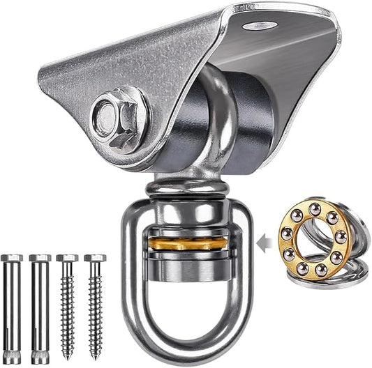 BeneLabel Silent Swing Hanger with Bearing Stainless Steel Hanging Chair Mount 1000 LB Capacity Swing Mount 360°Swivel Hook for Hammock Chairs, Porch Swings, Punching Bags