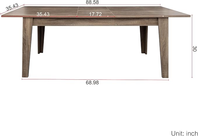 71"-106" Extendable Dining Table for 4-12 People, Space-Saving Extra Long Transformer Table with Extension Leaves Holder, Oak
