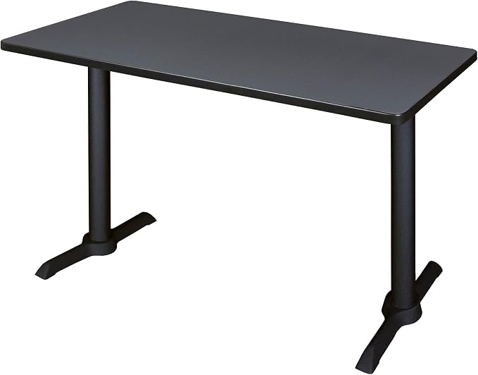 Romig Pillar 42 x 24 in. Steel T-Base Training Seminar Table- Grey