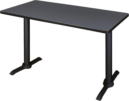 Romig Pillar 42 x 24 in. Steel T-Base Training Seminar Table- Grey