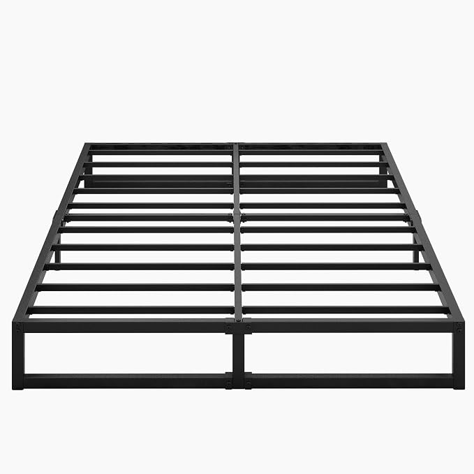 Lutown-Teen 9 Inch Queen Size Bed Frame Heavy Duty Steel Slat Support Metal Platform Queen Bed Frame No Box Spring Needed, Easy Assembly, Black