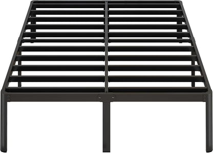 Yicensen 14 Inch Full XL Bed Frame No Box Spring Needed Heavy Duty Metal Full XL Platform Bed Frame with Rounded Corner Legs, Easy Assembly, Noise Free, Black