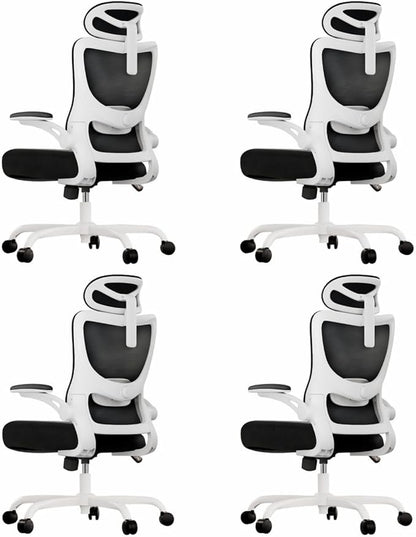 Marsail Ergonomic Office Chair with 3D Armrests, Pack of 4 | Office Desk Chair with High Back Mesh, Adjustable Lumbar Support, Rolling Work Swivel Task Chairs with Wheel, Headrest, home