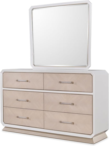 First of a Kind Dior Two Tone Luxury 5 Piece King Bedroom Set with Upholstered Tufted Headboard Modern Glam Design Coordinated Furniture Collection