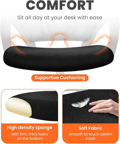 NEO CHAIR Office Desk Computer Chair Ergonomic Mesh Gaming Cushion Seat with Comfy Lumbar Mid Back Support Adjustable Height Swivel Rolling Wheels for Home Task (2 pk - Black)