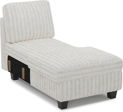 Belffin Modular Sectional Storage Chaise Module for Modular Sectional Sofa Right-Facing Chaise Beige Couch
