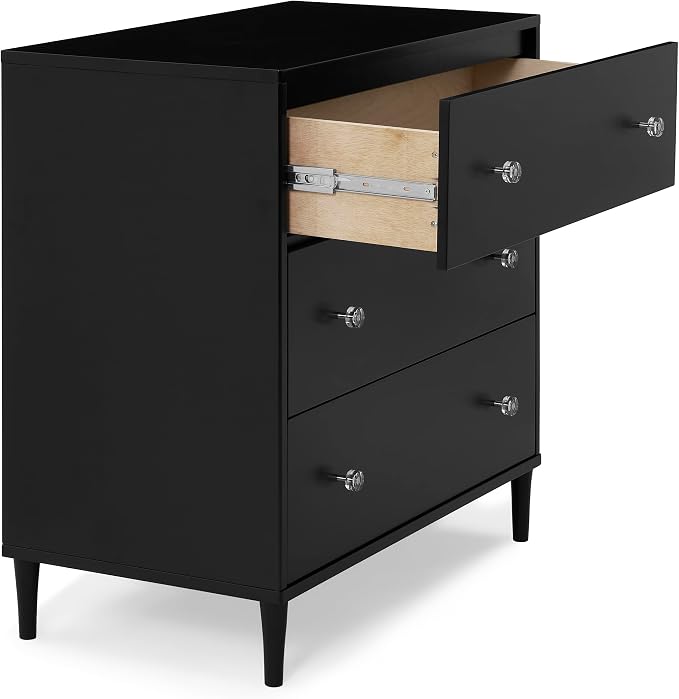 Delta Children Bowie 3 Drawer Dresser with Changing Top, Black Ebony