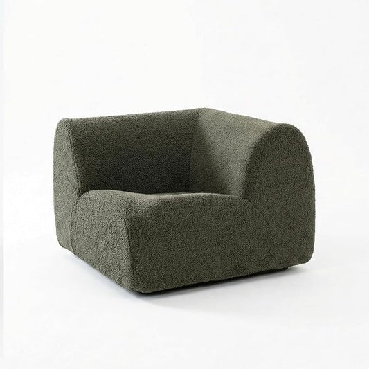 Sofa Corner Modular, Modern Boneless Sofa with Deep Seat, Sherpa Boucle Cloud Couch for Living Room, Cozy Teddy L-Shaped Couches, No Assembly, Gray, Sofa Corner Modular