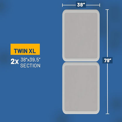 Greaton, Box Spring Bed Base Twin XL Size, 4-Inch Wood Mattress Foundation – Amish Made in USA – Quiet Noise Free, 2-Pieces Under Mattress-Support BoxSpring, Fully Assembled, White