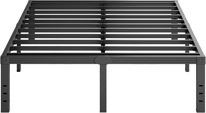 Furnitui 16 Inch High Metal Full Size Bed Frame, Platform Bed Frame Full Size No Box Spring Needed, Easy Assembly, Noise Free, Sturdy, Black