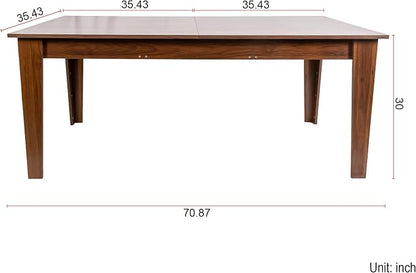 71"-106" Extendable Dining Table for 4-12 People, Space-Saving Extra Long Transformer Table with Extension Leaves Holder, Walnut