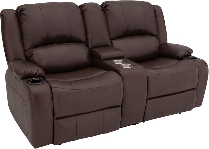 RecPro Charles 67" RV Wall Hugger Reclining Sofa | Mahogany