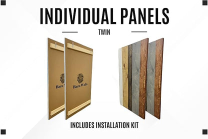 Barn Walls Solid Wood Headboard Twin Size Rustic Mix with Smooth Natural Wood Grain, Handcrafted Wall-Mounted Panel Head Board, Adjustable Height, Modern Rustic Bedroom, Built to Last