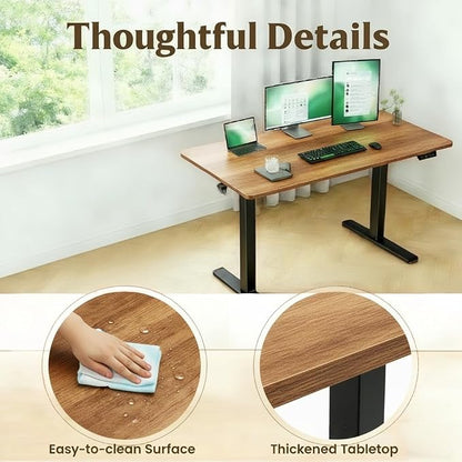 Marsail Whole Table Top, 48" x 30" Inch One-Piece Standing Desk Top, 6" Extra Wide,Rectangular Brown Wood Board for Height Adjustable Desk & Home Office