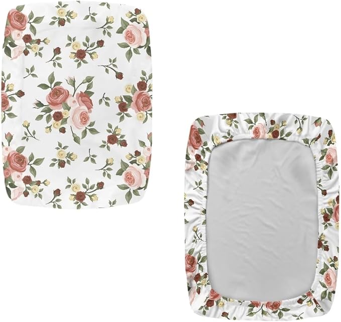 Rose Leaves Bar Stool Seat Covers Rectangle Stool Covers Set of 2 Bench Covers Slipcover Rectangle Stretch Counter Height Bar Stools Slipcovers Counter Stool Covers Saddle Seat Cover