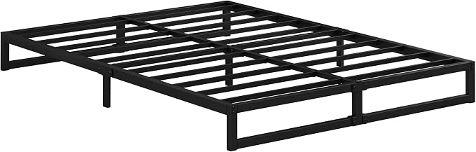 EMODA 7 Inch Full Size Bed Frame Heavy Duty Metal Platform No Box Spring Needed, Easy Assembly Noise Free, Black
