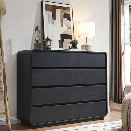 Standifurno Black Dresser with 8 Drawers, Modern Chest of Drawers with Deep Drawers, Big Storage Organizer for Bedroom, Living Room, Hallway, 47’’Wide