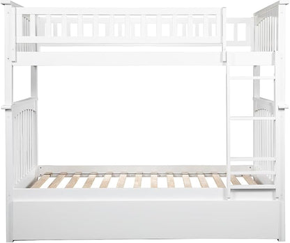 AFI, Columbia Ladder Bunk Bed Twin Over Twin with Twin Trundle, White