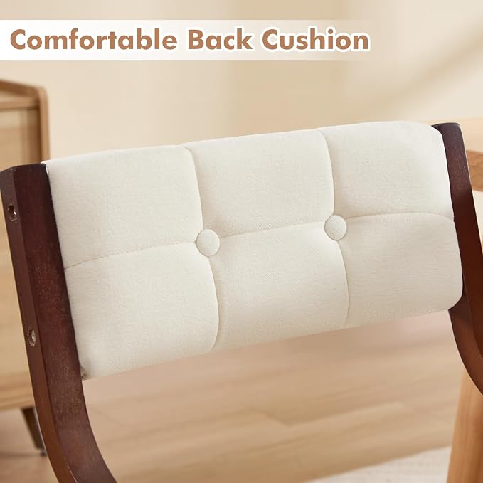 2-Pack Folding Dining Chairs with Cushion,Padded Foldable Dining Chairs,Portable Wooden Folding Chairs with Tufted Buttons Seat for Dining Rooms Kitchen Wedding and Party Indoor Walnut Beige